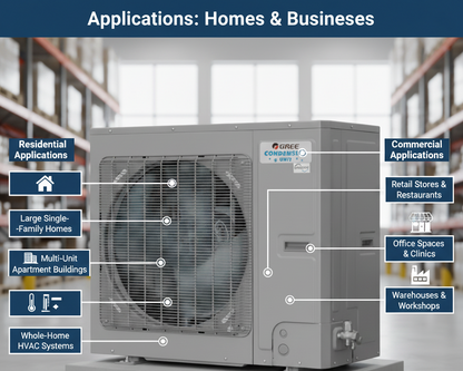 Unità Condensante GREE U-Shape Premium - 18000-60000 BTU Certificato CE Made in Italy