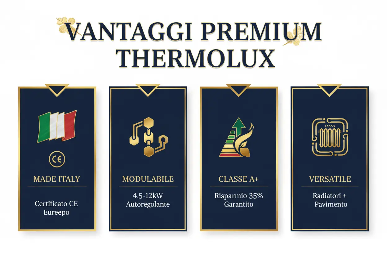 Caldaia Elettrica Thermolux Premium 4.5-12kW Modulabile - Sistema Versatile Certificato CE Made in Italy