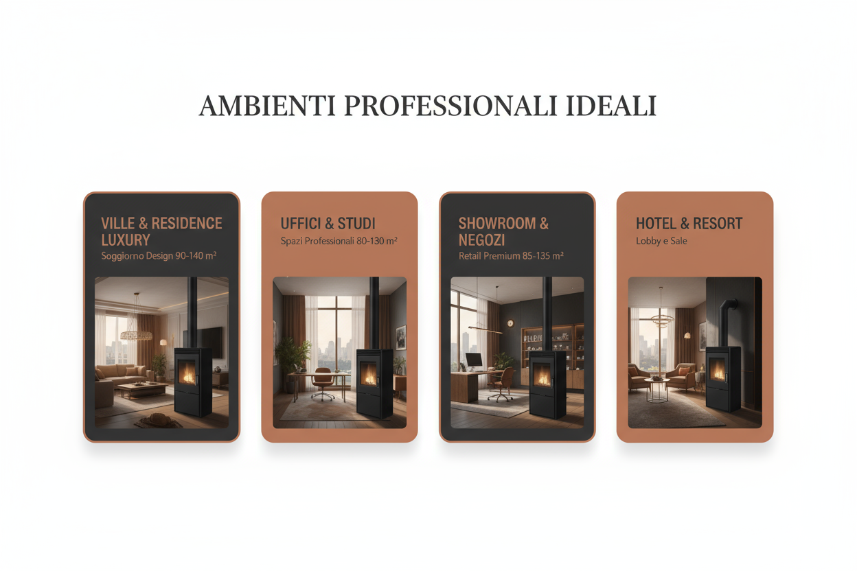 Stufa a Pellet Thermolux Smart Nero 12kW Premium - WiFi 7 Giorni Programmabile Certificato CE Made in Italy