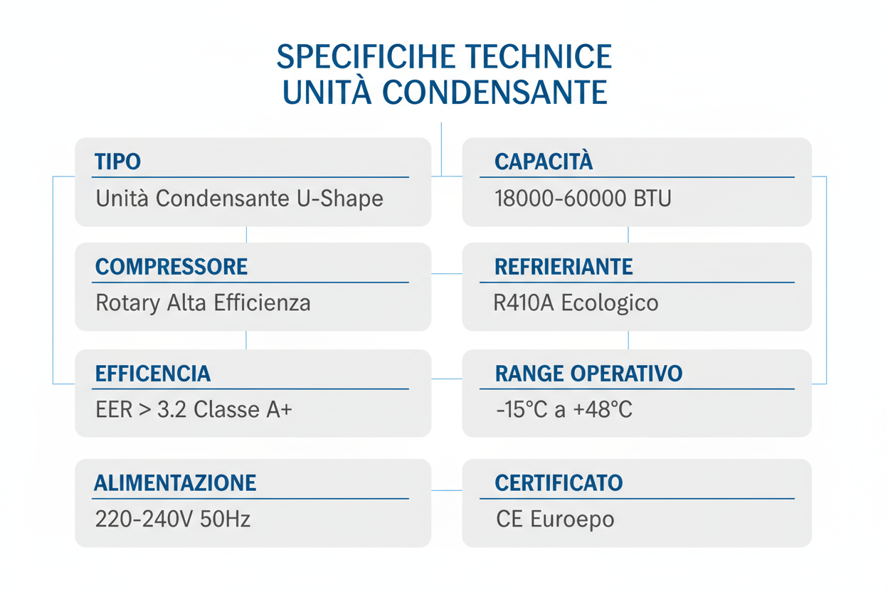 Unità Condensante GREE U-Shape Premium - 18000-60000 BTU Certificato CE Made in Italy