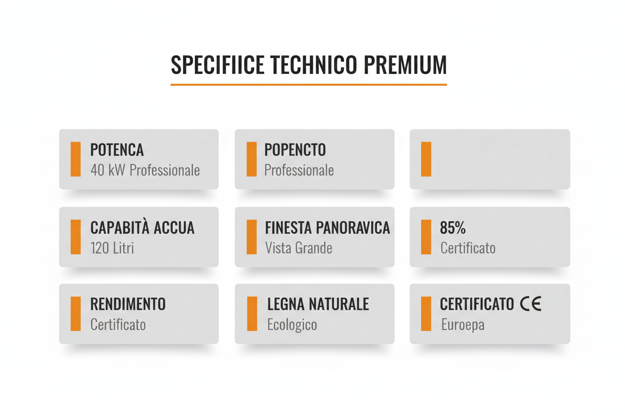 Inserto Camino a Legna Thermolux TZAKI40 40kW Premium - Finestra Panoramica 120L Certificato CE Made in Italy
