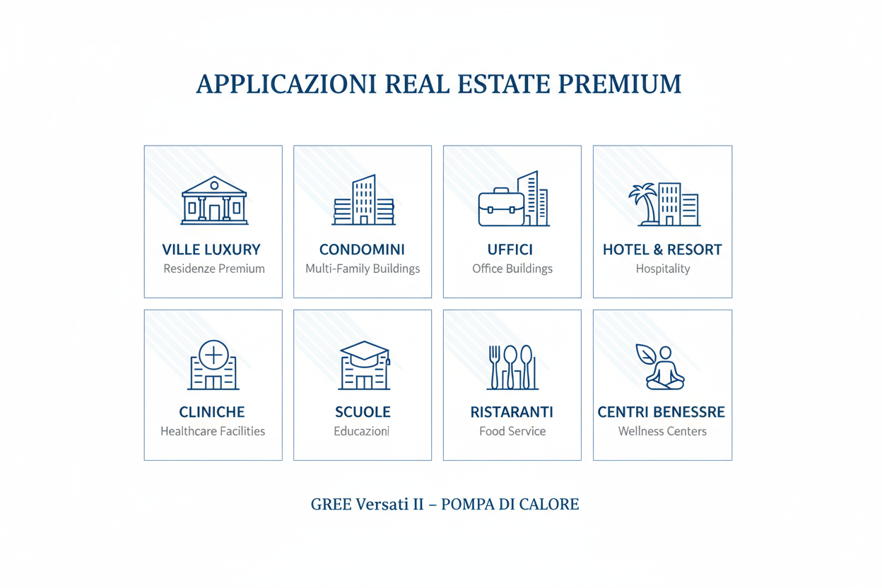 Pompa di Calore Aria-Acqua GREE Versati III Premium - 6-16 kW Inverter DC Certificato CE Made in Italy