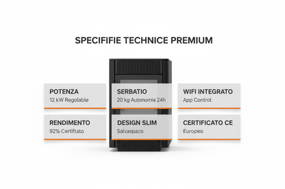 Stufa a Pellet Thermolux Smart Nero 12kW Premium - WiFi 7 Giorni Programmabile Certificato CE Made in Italy