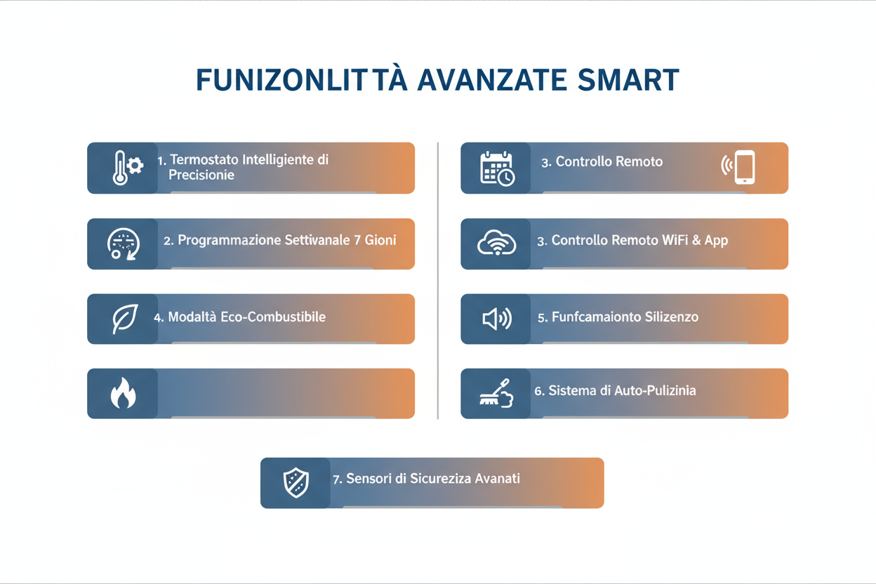 Stufa a Pellet Thermolux Smart Nero 12kW Premium - WiFi 7 Giorni Programmabile Certificato CE Made in Italy