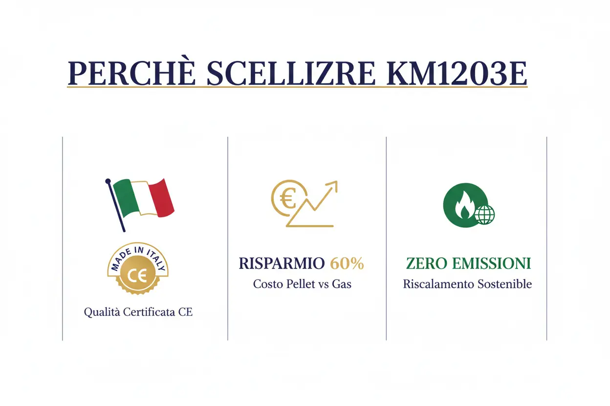 Stufa a Pellet Thermolux KM1203E WiFi Luxury - Design Elegante Bianco Ecologico Made in Italy