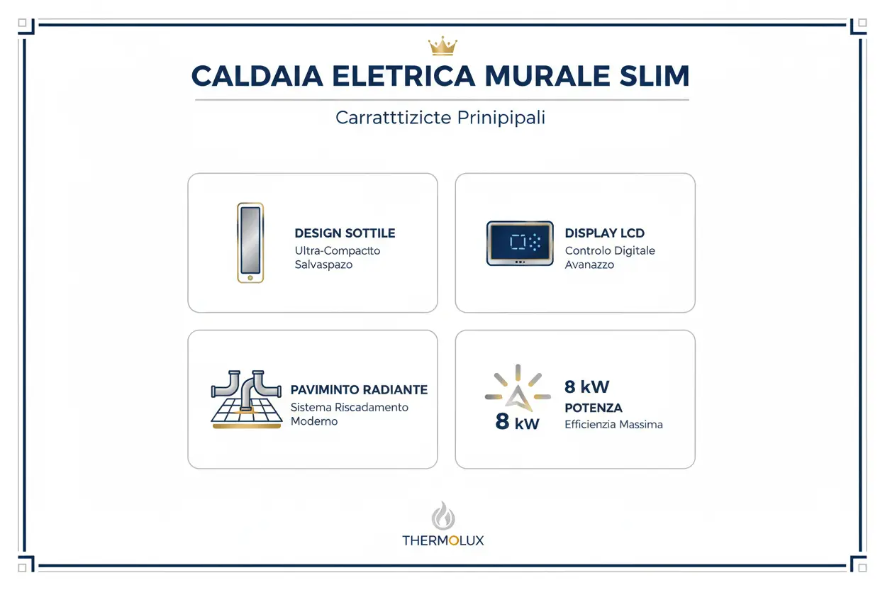 Caldaia Elettrica Thermolux Luxury 8kW Sottile - Design Premium Pavimento Radiante Made in Italy