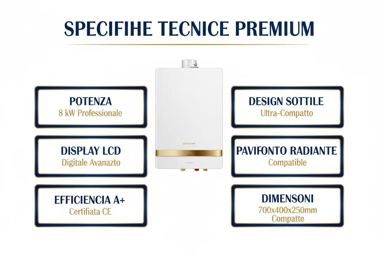 Caldaia Elettrica Thermolux Luxury 8kW Sottile - Design Premium Pavimento Radiante Made in Italy