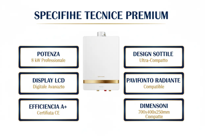 Caldaia Elettrica Thermolux Luxury 8kW Sottile - Design Premium Pavimento Radiante Made in Italy