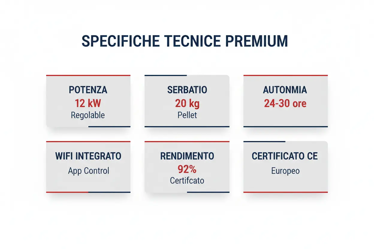 Stufa a Pellet Thermolux Smart WiFi 12kW Rosso - Programmazione 7 Giorni Certificato CE Made in Italy