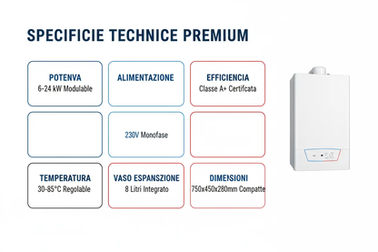 Caldaia Elettrica Thermolux Premium 6-24kW a Parete - Sistema Riscaldamento Luxury Made in Italy